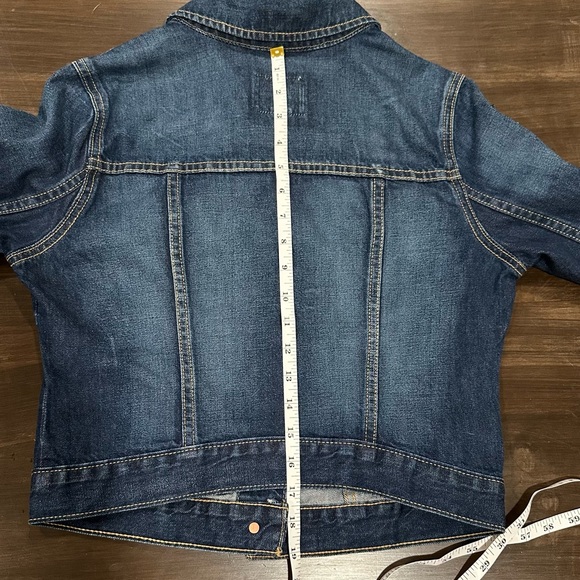 Upcycled Denim Jacket Old Navy Cropped Jean Jacket Small Retro Floral Embroider - Picture 5 of 8